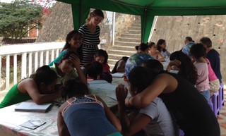 Carla Geveke at the Santa Maria de la esperanza orphanage in Olón, Ecuador