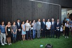 The minister of Economy, Manuel Caldeira Cabral, and the mayor of Figueira de Castelo Rodrigo Paulo Langrouva with StixCamp 2017 participants during the inauguration of the Open Science Platform.