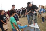 Timo Fischer preparing to launch his 2nd stage water rocket